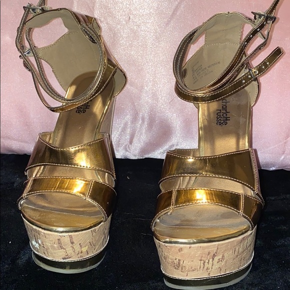 Brown and gold wedges - Picture 3 of 4